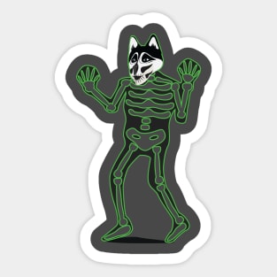 Husky Bone Halloween Sticker